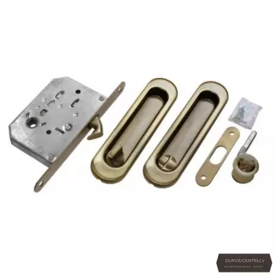 Bīdāmo durvju sistēmas furnitūras komplekts (rokturi+slēdzene) MHS 150 WC AB