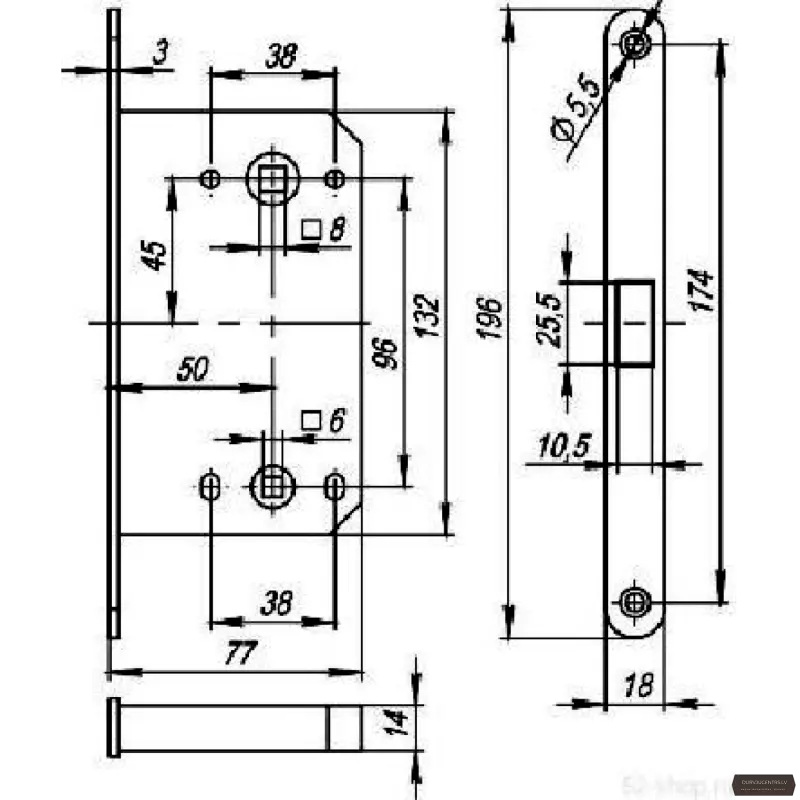 Slēdzene magnētiskā APECS 5300-MC-WC, grafīts