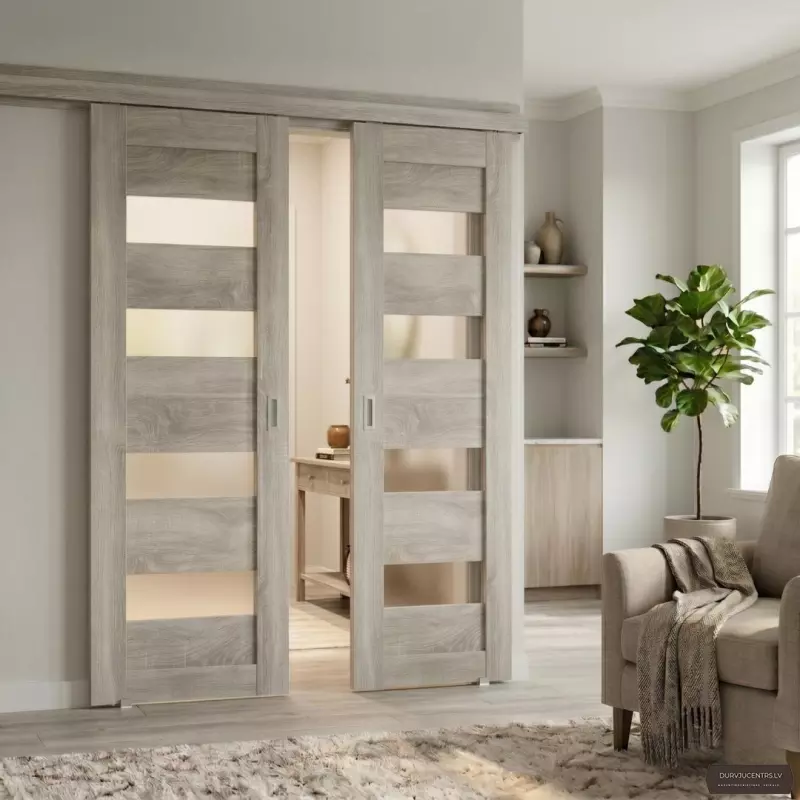 Bīdāmās iekšdurvis Sempra 02 Grey sonoma PVC